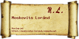 Moskovits Loránd névjegykártya